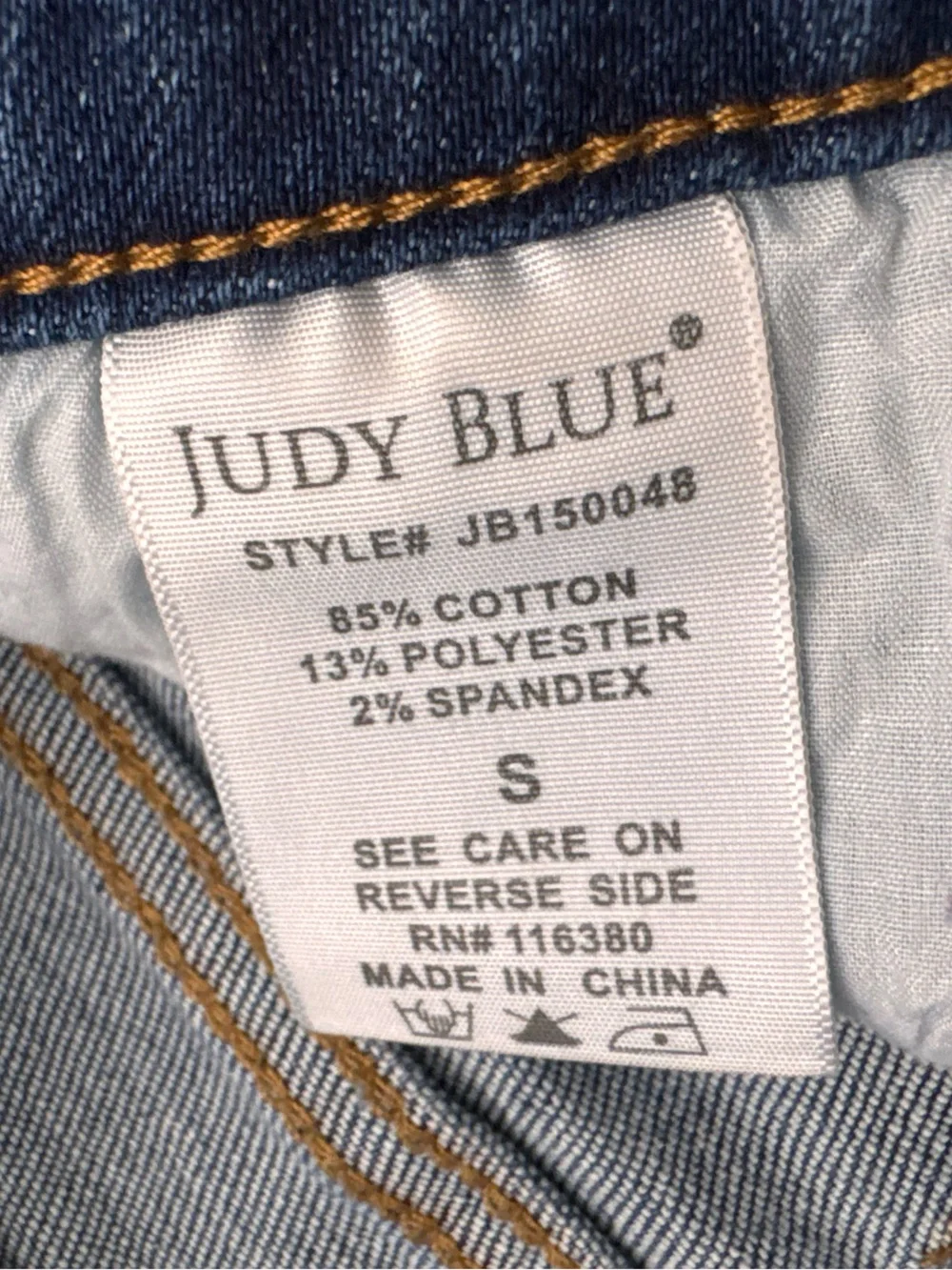 Judy Blue Daisy Patch Distressed Denim Skort Size S